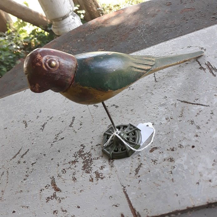 Wooden carved folk art parrot (1 of 3)