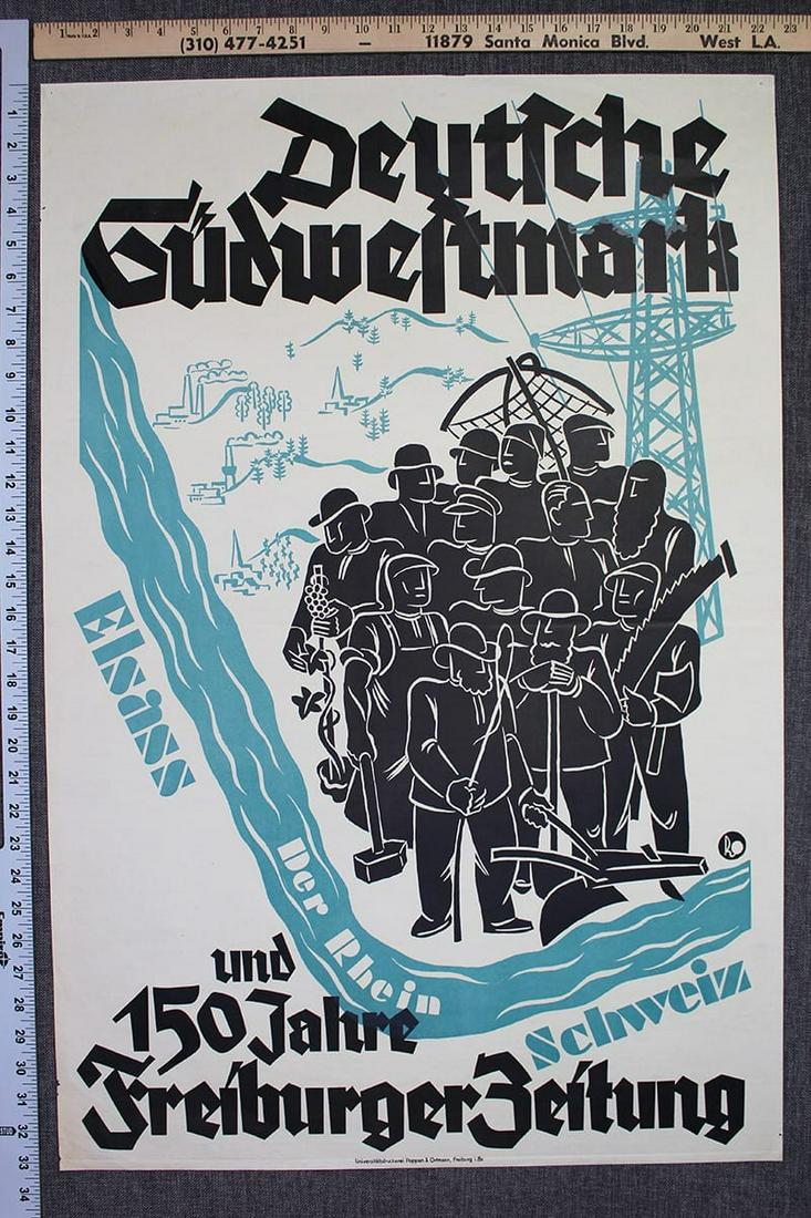 Original German Newspaper Freiburg (1930) 22.5" x 33.5" (1 of 1)