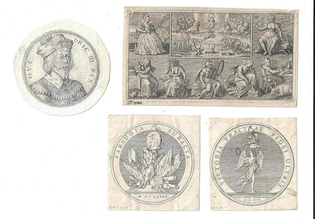 Lot of 18th C Engravings Seven Sins (1 of 1)