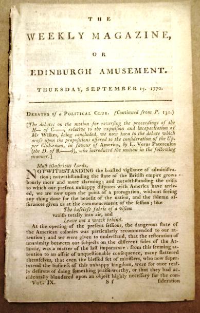1770 The Weekly Magazine Edinburgh Mutiny (1 of 2)