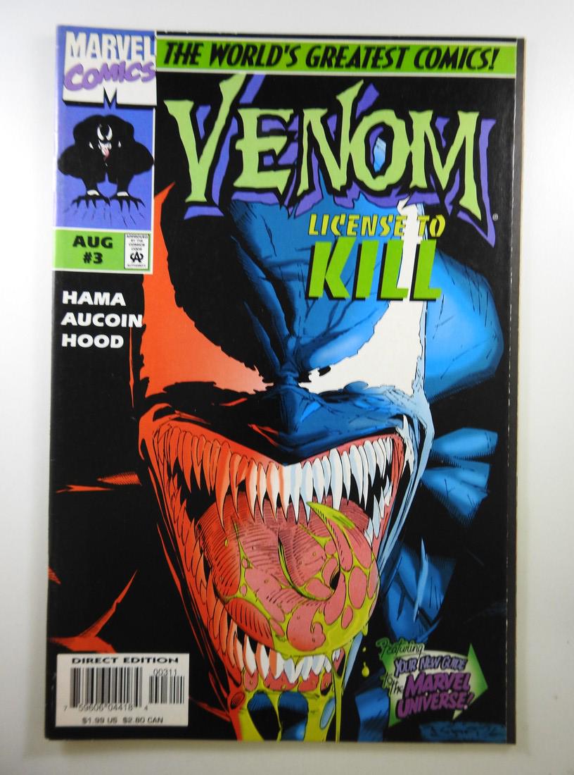 Venom: License To Kill #3: No Reserve! Venom: License To Kill #3 VF+ Shipping: Individual Comics: Flat-rate of $9.99 (1-8 comics) or $19.99 (9+ comics) to anywhere within the contiguous U.S. International: Foreign shipping rate