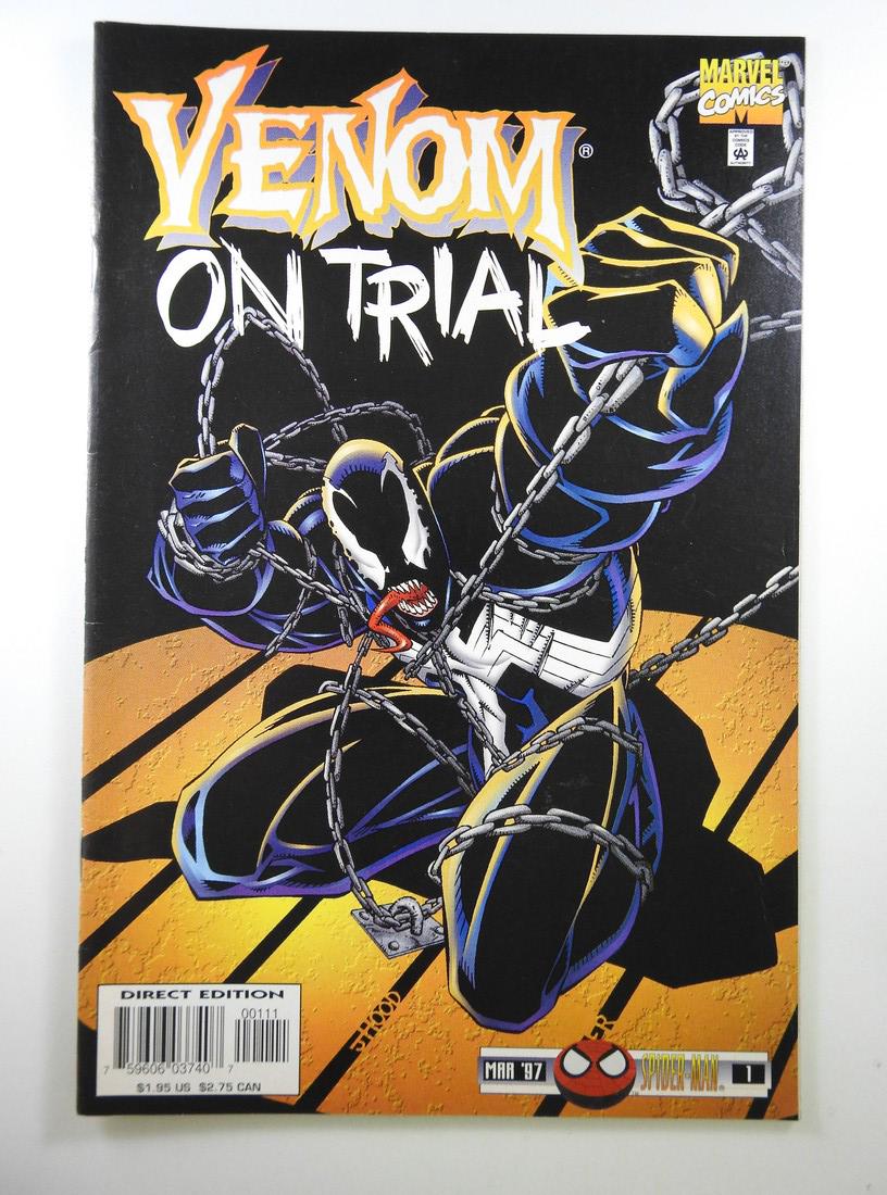 Venom: On Trial #1: No Reserve! Venom: On Trial #1 FN+ Shipping: Individual Comics: Flat-rate of $9.99 (1-8 comics) or $19.99 (9+ comics) to anywhere within the contiguous U.S. International: Foreign shipping rates are d