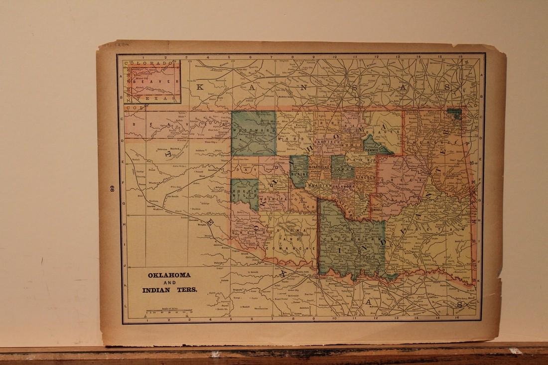 1887 Map of Oklahoma and the Indian Territory (1 of 3)