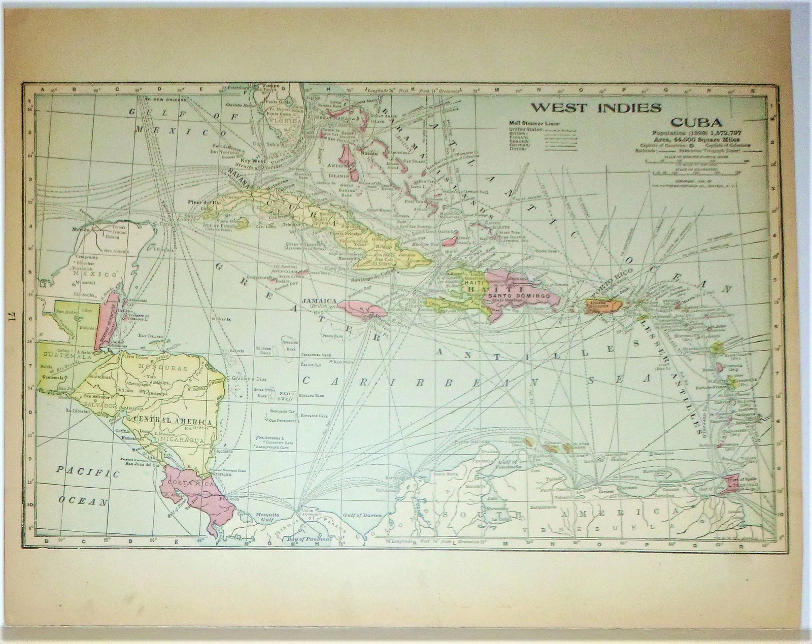 West Indies / Cuba 1903: Title/Content of Map: West Indies / Cuba 1903 Date Printed: 1903 Material/Medium: paper Size: approx. 10.5x 13.5 inches Additional Info: Peerless Atlas Pictorial Gazetteer. The Crowell Publishing Co.,