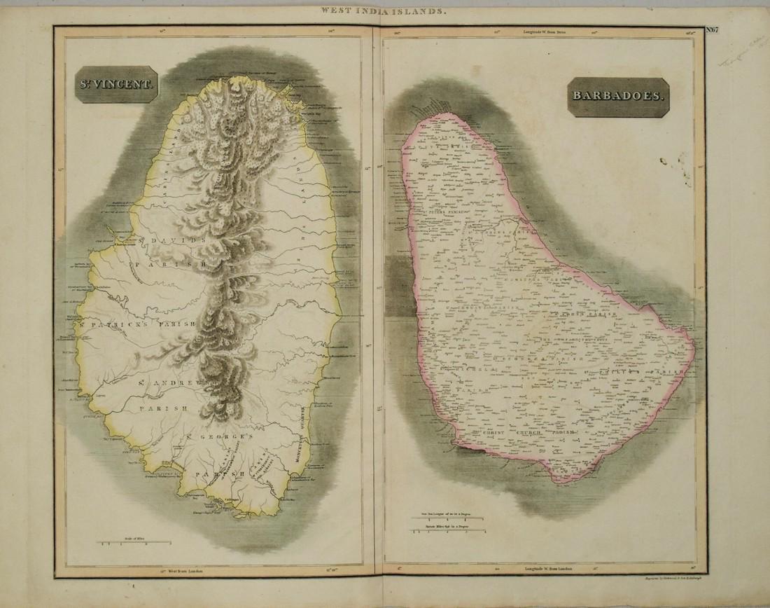 1814 Thomson Map of St. Vincent and Barbados -- West (1 of 1)