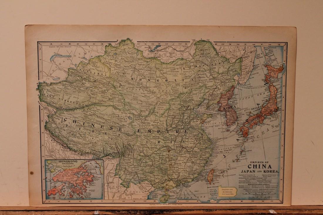 1899 Map of Empires of China, Japan and Korea: Author: Miller Title: 1899 Map of Empires of China, Japan and Korea Medium: Ink on Paper Dimensions: 16"X11" Description: Map of the empires of China, Japan and Korea dated 1899. Published by J. Marti