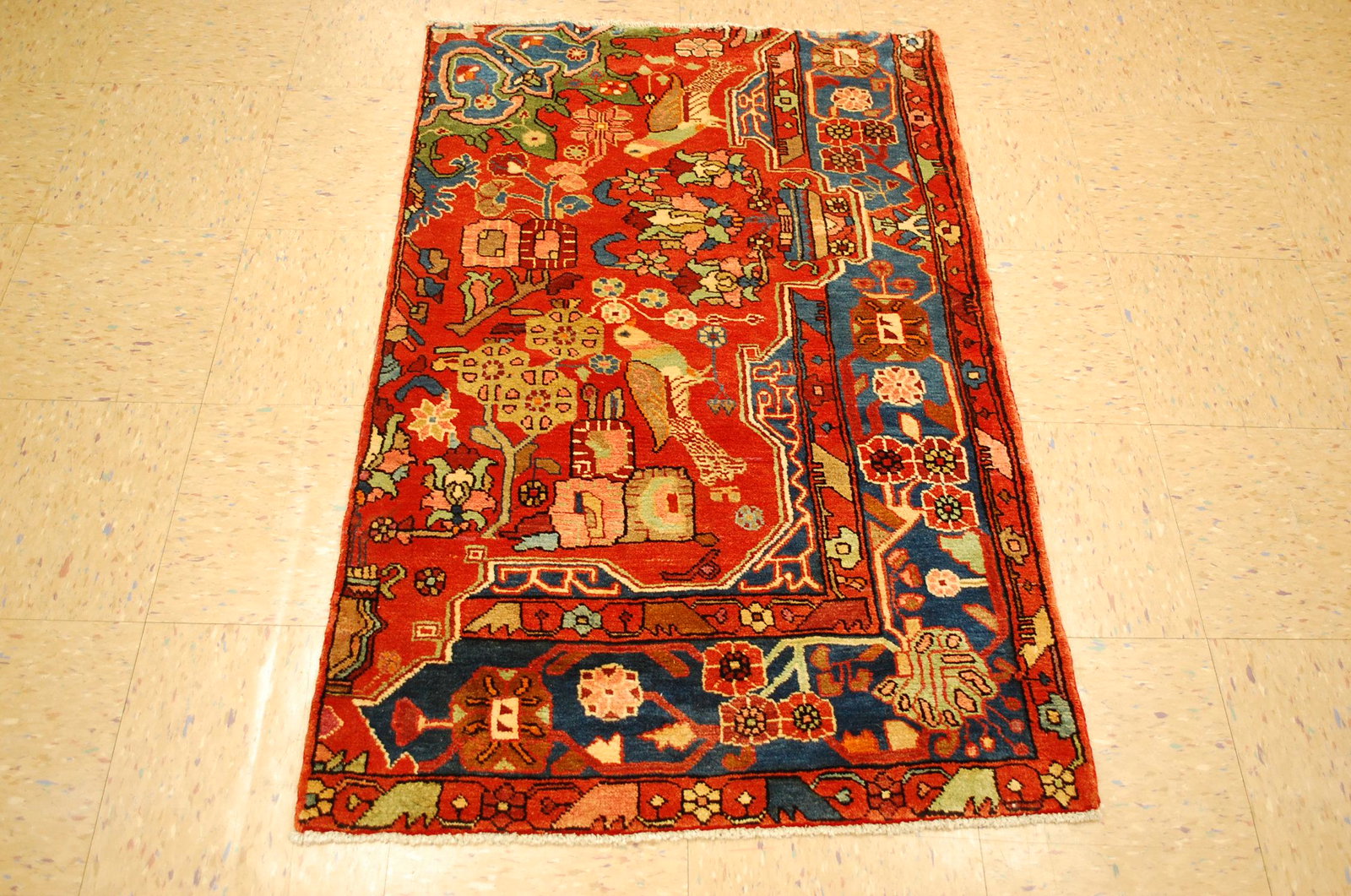 CIRCA 1950s ANTIQUE RARE SIZE MALAYEER SAMPLER RUG 2': Title: CIRCA 1950s ANTIQUE RARE SIZE MALAYEER SAMPLER RUG 2' 6" x 4' 9" NOT A FRAGMENT Description: Circa 1950's ANTIQUE ONE OF A KIND MALAYEER SAMPLER RUG with AMAZING COLOR COMINATIONS..(Sampler rug