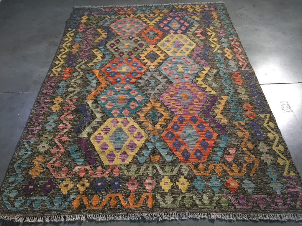 COLORFUL HAND KNOTTED KLIM 5x6.6 (1 of 7)