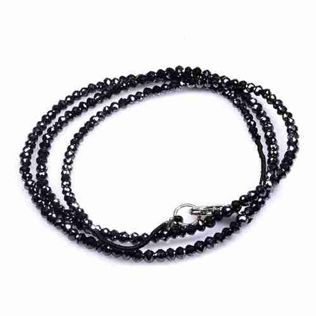 21.70Cts World Popular Stylish Wear Natural Black: Title: 21.70Cts World Popular Stylish Wear Natural Black Diamond Beads with Silver Lock Brand: MRS GEMS Gemstones: Carat Weights: 21.7 Size/Dimensions:45.50 CM (2.8 x 1.5) Additional Info:IF NATURAL R
