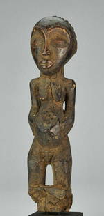 LUBA Kanyok Old Cult Figure Statue Sculpture Congo DRC: Title: LUBA Kanyok Old Cult Figure Statue Sculpture Congo DRC African Tribal Art 0971Description: CONGO DRC LUBA KANYOK FIGURE Powerful Luba Kanyok female statue - Visibly old Characteristics: TYPE
