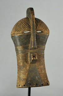 LUBA Large Kifwebe Female wood Mask Baluba Congo DRC: Title: LUBA Large Kifwebe Female wood Mask Baluba Congo DRC African Tribal Art 1210Description: CONGO DRC BEAUTIFUL LARGE BALUBA KIFWEBE MASK With their streaks that characterize them, the Kifwebe