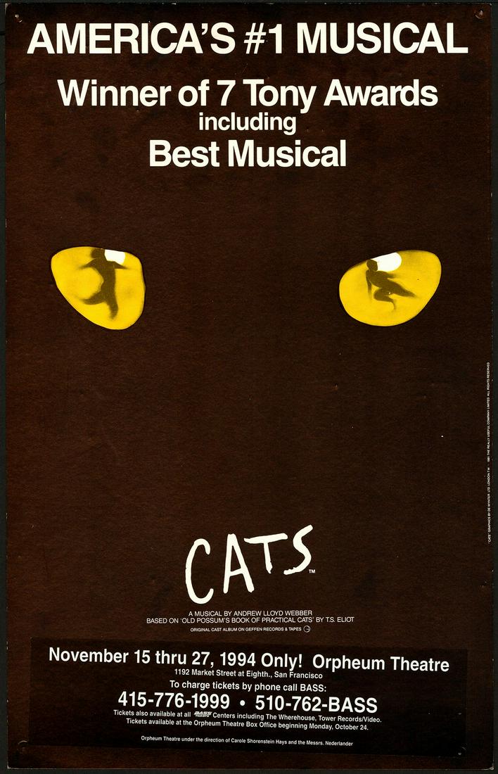 1994 CATS Musical Poster (1 of 1)
