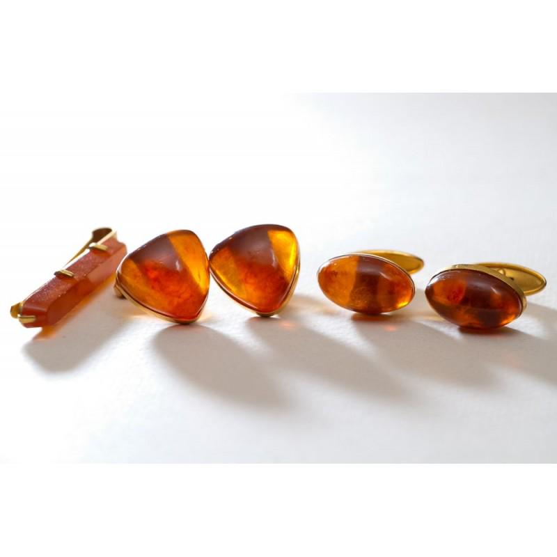 23 g. Vintage set of two cufflinks and tie clip of (1 of 13)