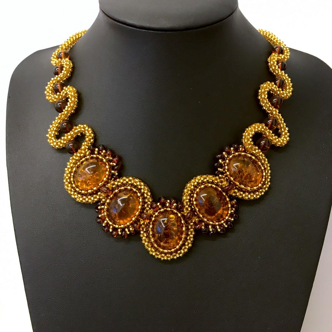 Exquisite Unique Vintage Amber Cleopatra necklace (1 of 7)