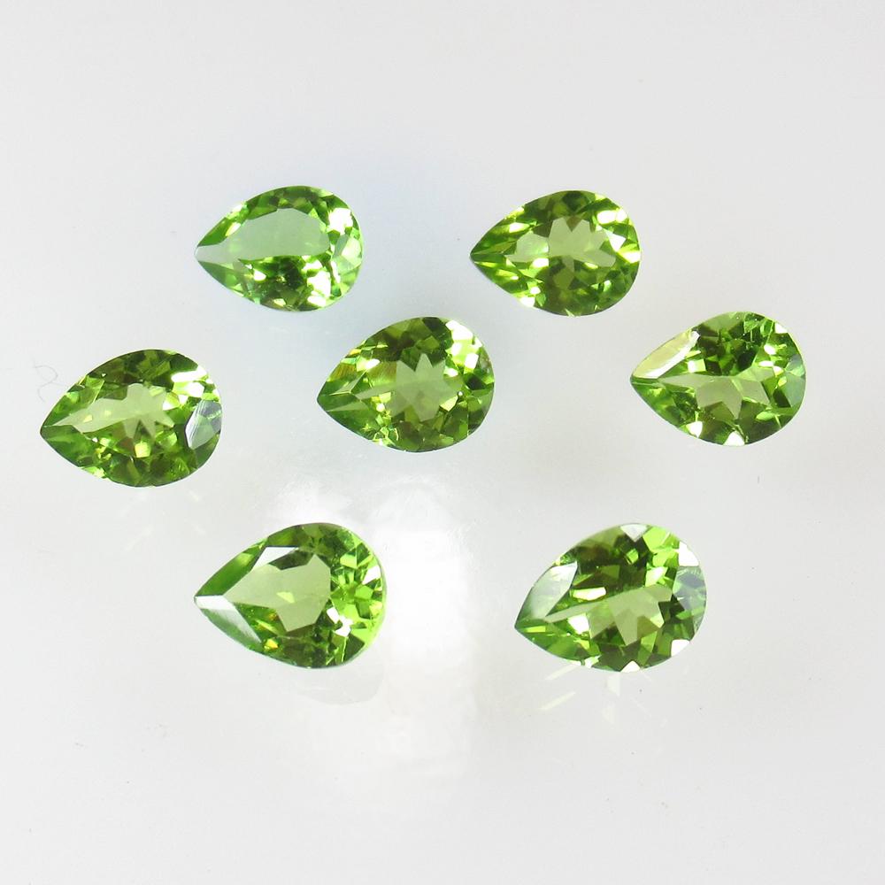 7.80 Ct Natural 7 Pakistan Peridot Pear Necklace Set (1 of 2)