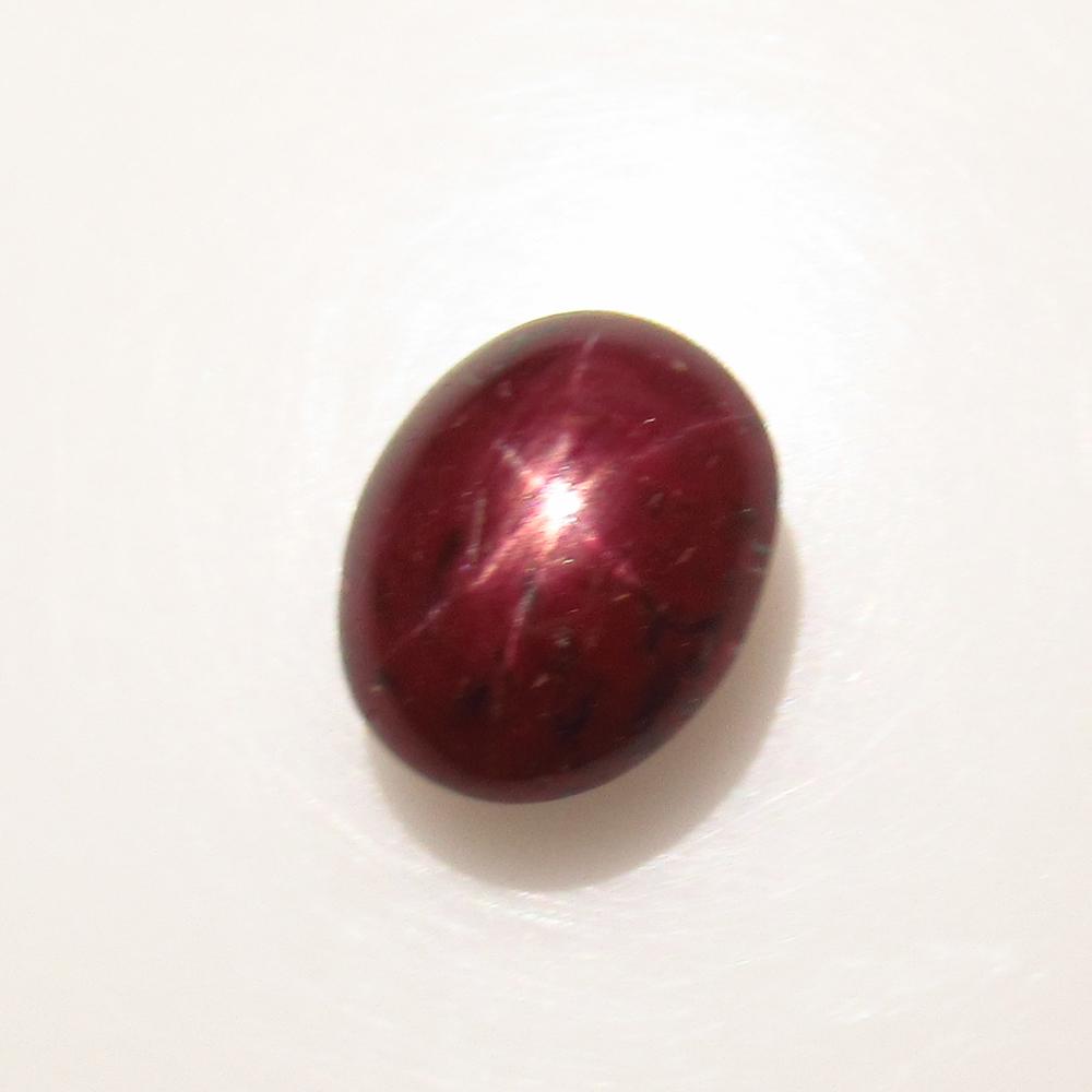 5.42 Ct Natural Six Line Star Ruby Oval Cab: Reserve: Title: 5.42 Ct Natural Six Line Star Ruby Oval Cab Stone Clarity: Opaque Gemstone: Natural Star Ruby Carat Weight: 5.42 Size/Dimensions: 8.50 x 7.50 x 6.30 mm Additional Information: Deep Pu