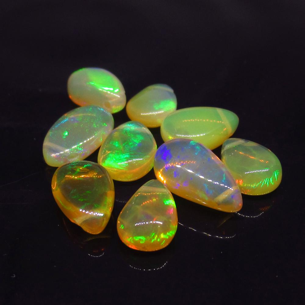 7.52 Ct Natural 9 Ethiopian Drilled Pear Opal Beads (1 of 2)