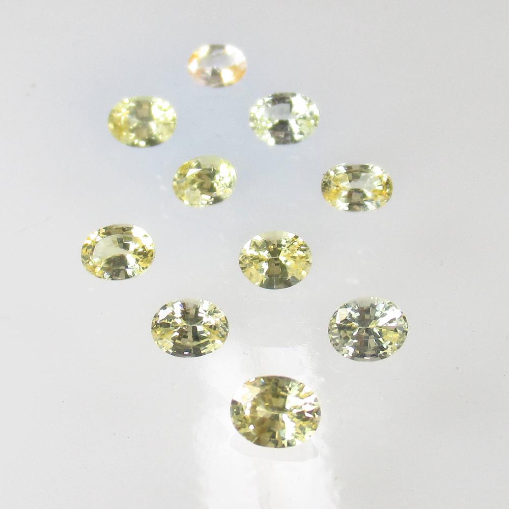 3.35 Ct Natural 12 Yellow Sapphire Oval  Necklace Set (1 of 2)