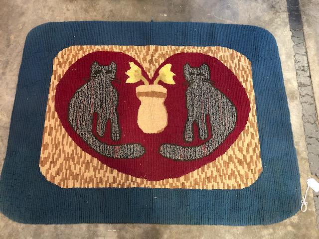 Cat hooked rug (1 of 6)