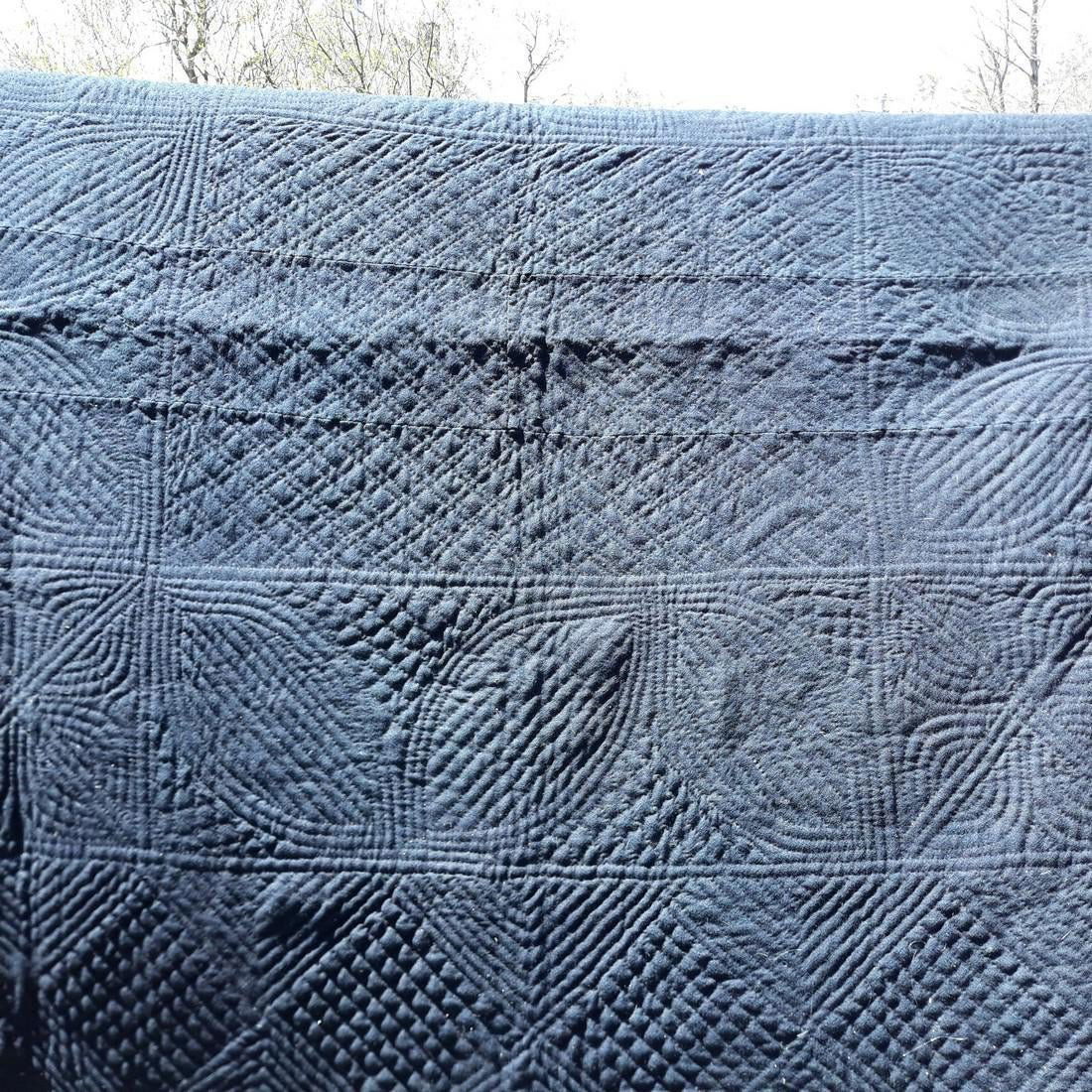 Fabulous 18thc lindsey woolsey in deep blue Indigo (1 of 3)