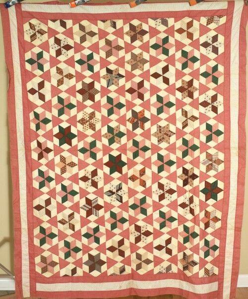 Vintage 1870's Stars Antique Quilt Top (1 of 12)