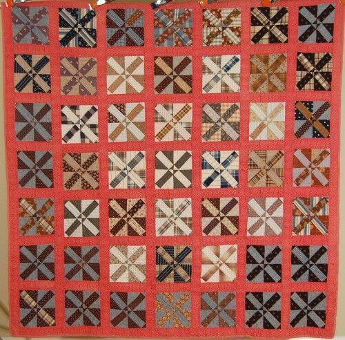 1880's "Good Fortune" Crossed Bars Antique Quilt (1 of 12)