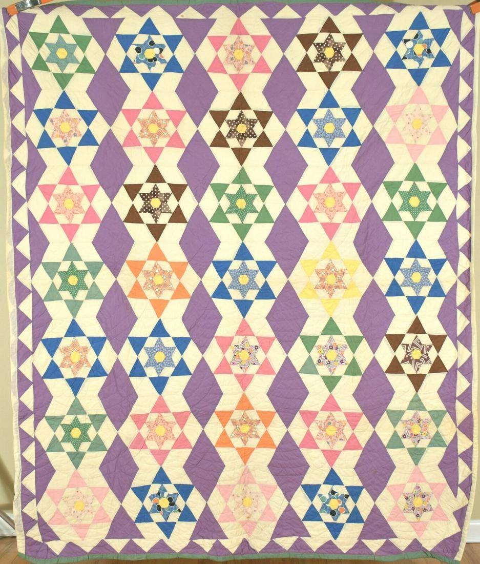 COLORFUL Vintage "Ozark Star" Antique Quilt (1 of 9)