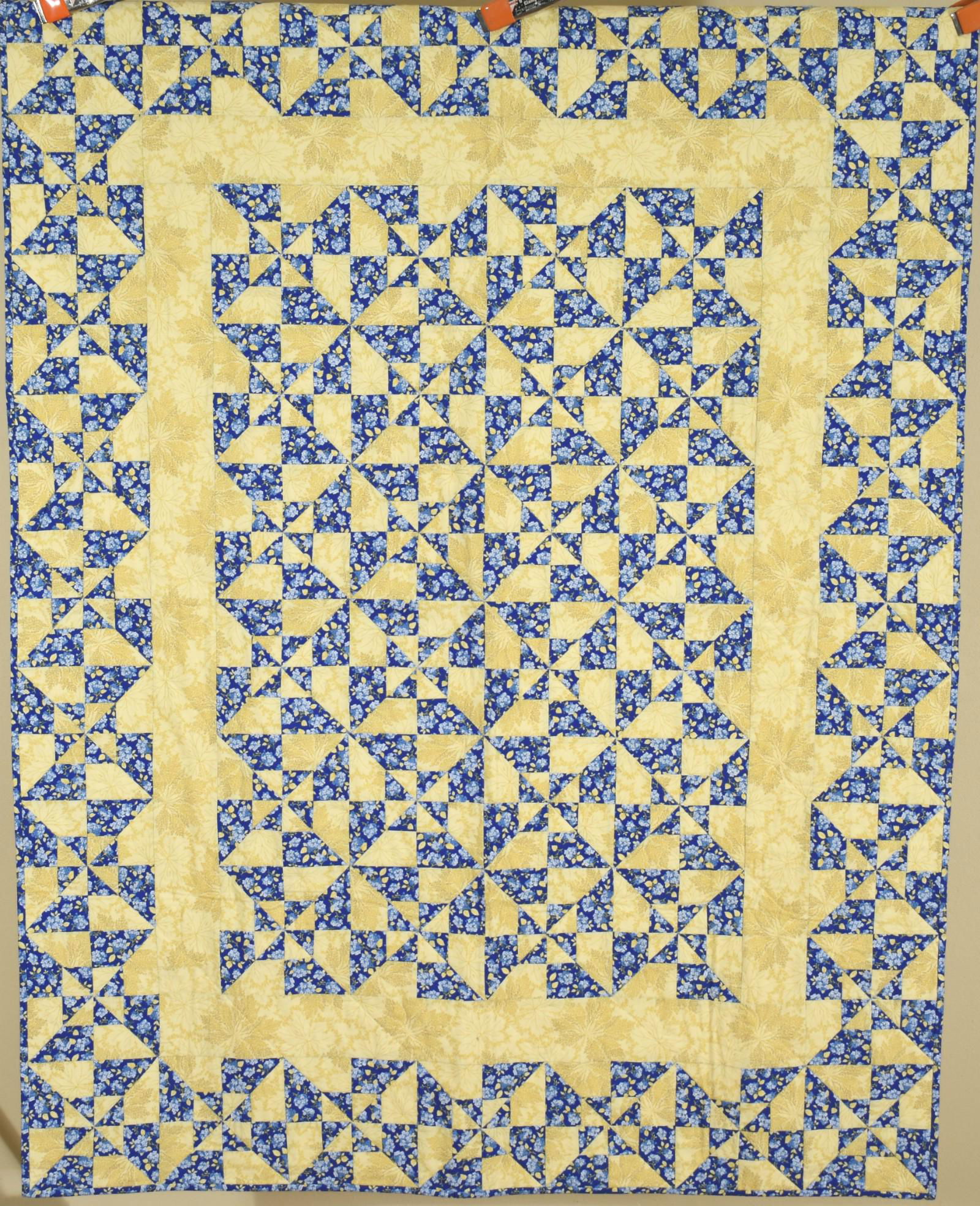 Vintage Yellow & Blue Pinwheel Quilt (1 of 7)