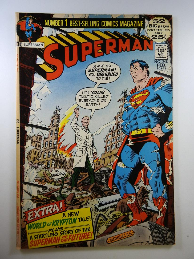 Superman #248: No Reserve! Superman #248 VG+ Shipping: Individual Comics: Flat-rate of $9.99 (1-8 comics) or $19.99 (9+ comics) to anywhere within the contiguous U.S. International: Foreign shipping rates are determ