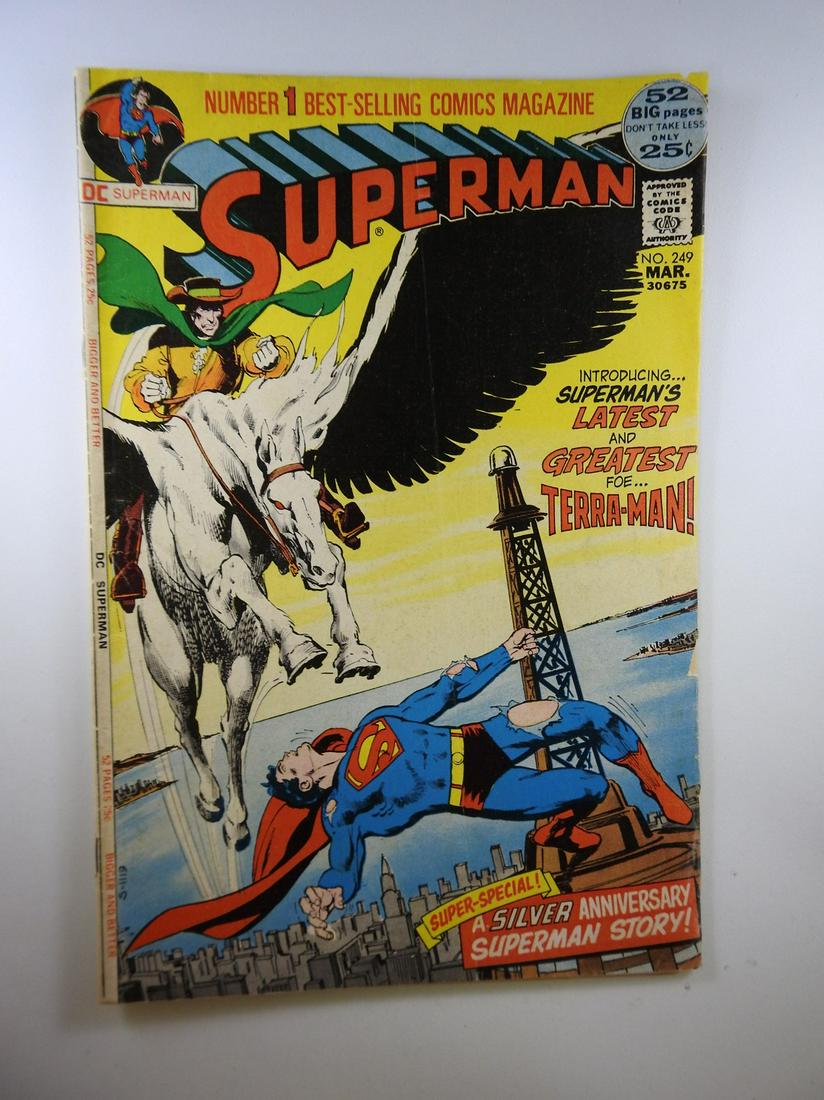 Superman #249: No Reserve! Superman #249 VG+ Shipping: Individual Comics: Flat-rate of $9.99 (1-8 comics) or $19.99 (9+ comics) to anywhere within the contiguous U.S. International: Foreign shipping rates are determ