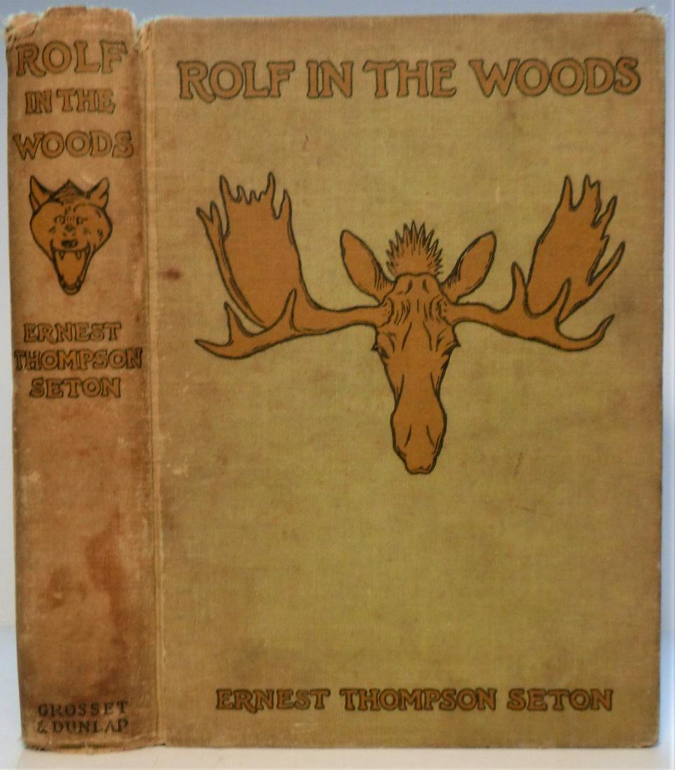 Rolf in the Woods: Title: Rolf in the Woods Author: Ernest Thompson Seton Date/Period: 1911 Publisher: 1911, Grosset and Dunlap NY Additional Info: A historical book by Seton, it narrates the heroic tale of American Boy