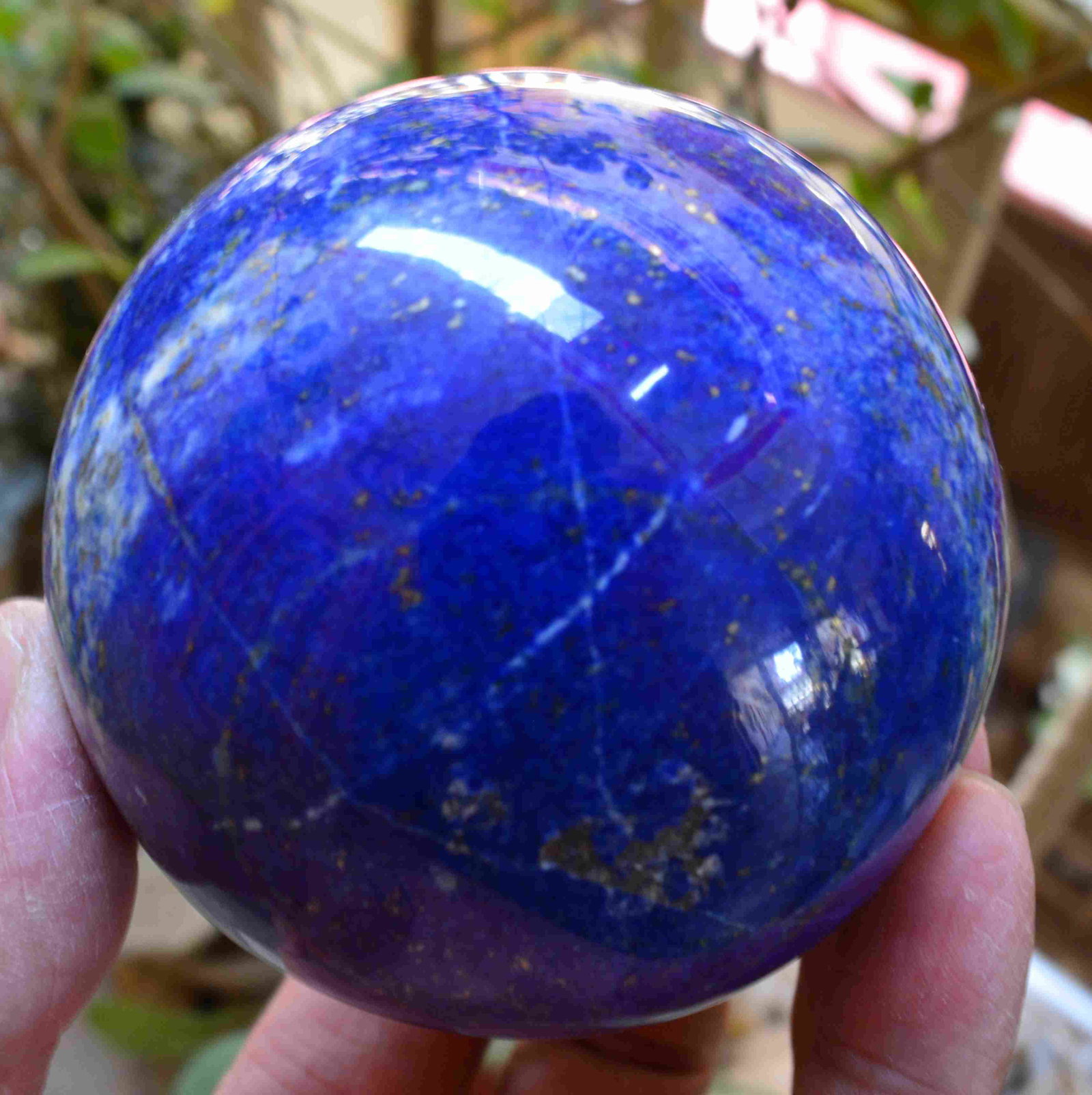 790 Grams Natural Lapis Lazuli Round Sphere 78 MM: Title: 790 Grams Natural Lapis Lazuli Round Sphere 78 MM Origin: Afghanistan Weight: 790 Grams Size/Dimensions: 78 MM Description: Natural Reserve: $80.00 Shipping: Domestic: Flat-rate of $30.00 to an