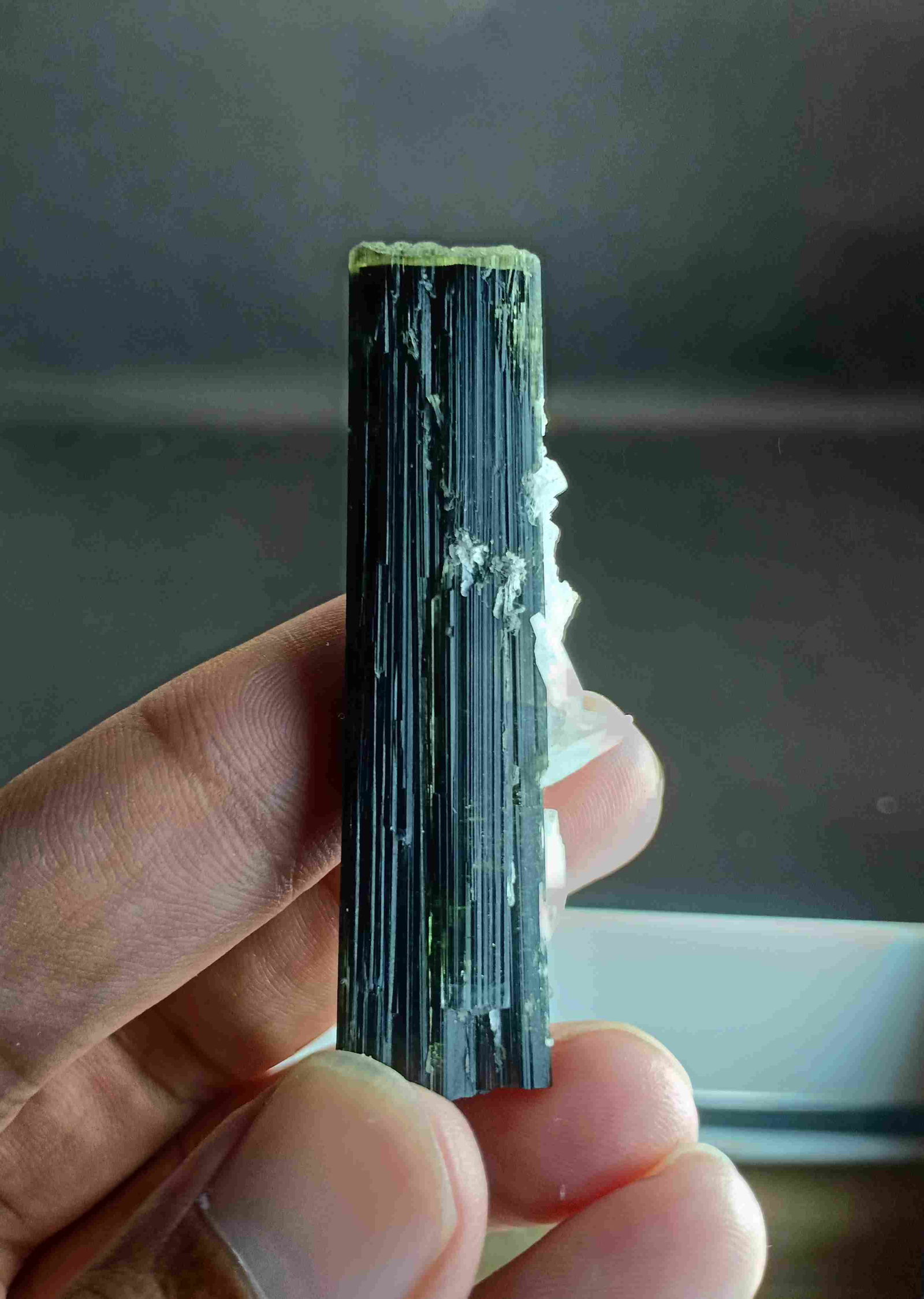 20 Gram Wonderful And Fantastic Quality Natural Green: Title: 20 Gram Wonderful And Fantastic Quality Natural Green Cap Tourmaline With Albite Specimen Treatment: Natural Gemstones: Tourmaline Weight: 20 Gram Size/Dimensions: 55x20x12 mm Origin: Pakistan 