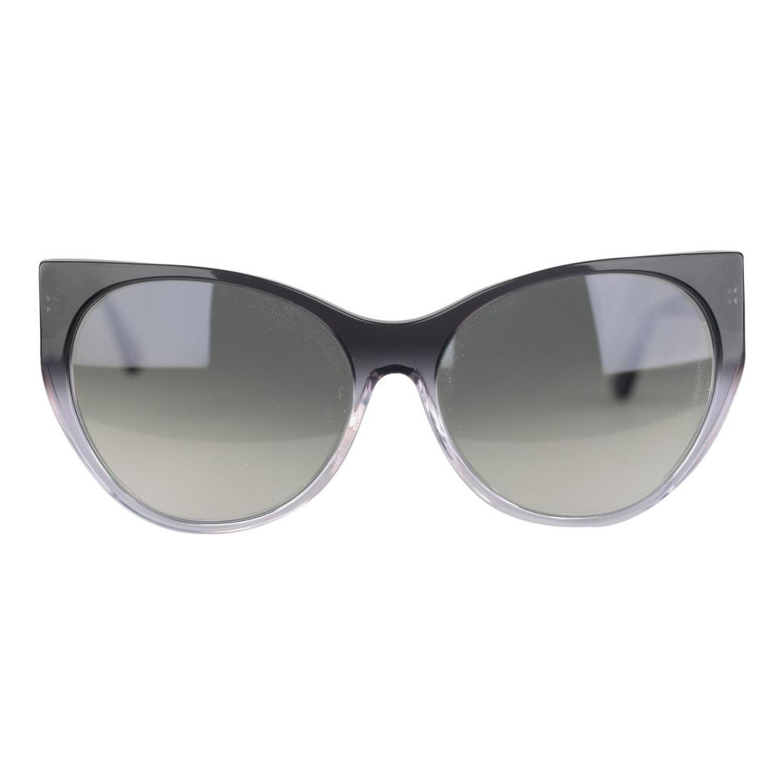 Oversized Black Photocromatic Sunglasses Mod. Siwa: Diva Shades butterfly effect (cat-eye) by L.G.R. Very light sunglasses oversize look. Gradient black to clear acetate frame With Gradient green LGR lenses (logo incised on the side/right lens). With F
