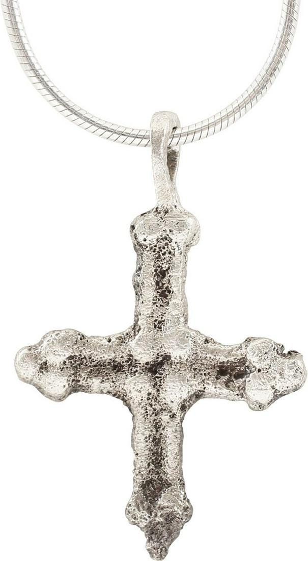 FINE MEDIEVAL CHRISTIAN CONVERT’S CROSS NECKLACE C.1100: The emergence from the Dark Ages is embodied in the rise to power of the Frankish King, Charlemagne in 768 (founder of the Holy Roman Empire after 800) followed by conquering southern Europe from Fran
