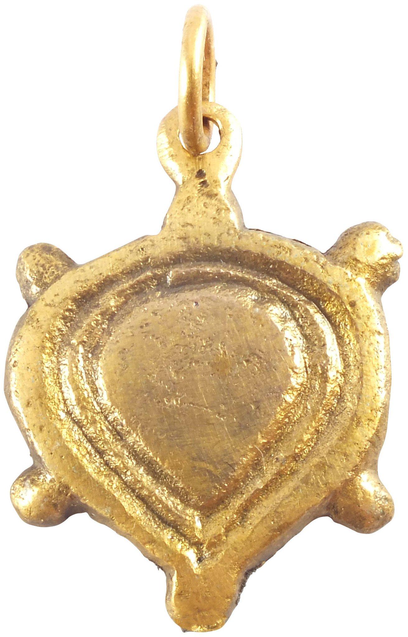 FINE VIKING HEART PENDANT 900-1050 AD JEWELRY: 1Â” height, with four nubs defining a saltire. Framed central raised heart of archaic form with double raised borders. Made by the open face mold technique. The heart stood for bravery, fortitude, 