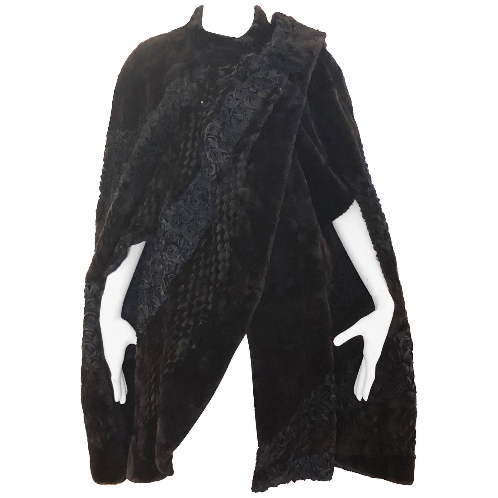 1970s Unique Fendi Fur and Silk Organza Cape (S) (1 of 10)