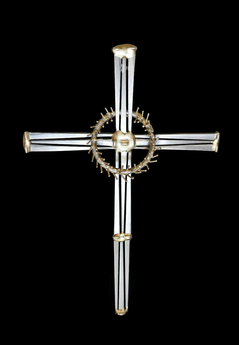 Thorn Cross: Title: Thorn Cross Size:9" x 12" $52.00 As shown above. Additional Information: This is an authentic Ron Schmidt Originals piece submitted by the artist himself. All pieces are created from common cut