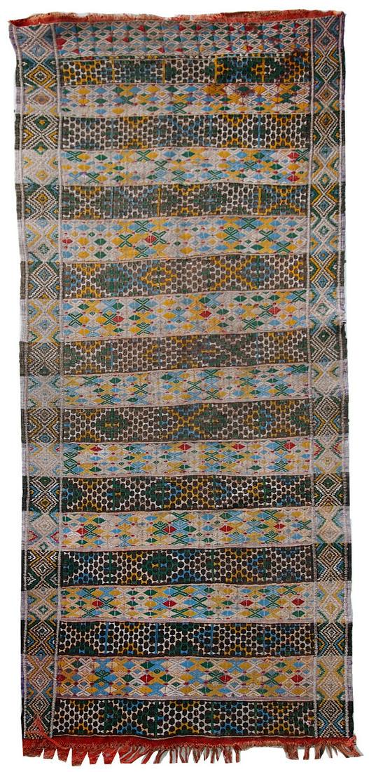 Handmade vintage Tunisian flat-weave kilim 2.6' x 6.1' (1 of 1)