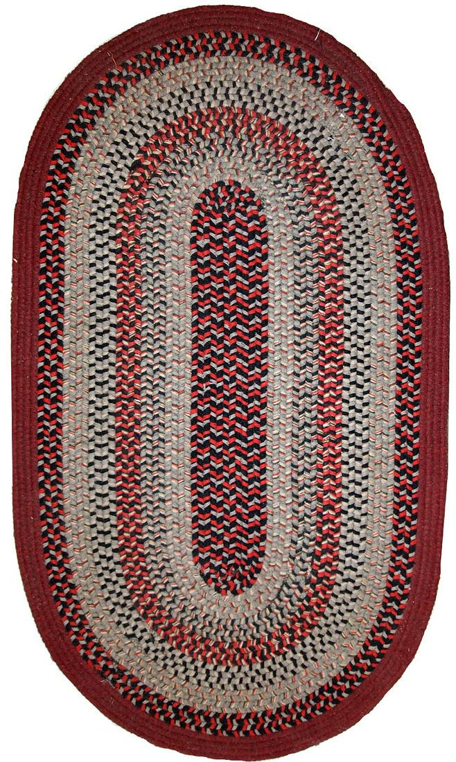 Handmade antique American Braided oval rug 2.2' x 3.8' (1 of 1)