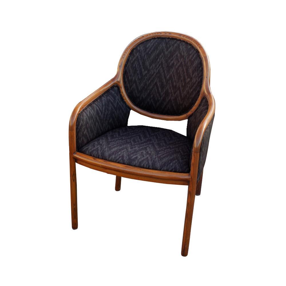 Pair Of Ward Bennett For Brickel Arm Chairs: Title: Pair Of Ward Bennett For Brickel Arm Chairs Description: A pair of mid century modern armchairs designed by Ward Bennett and made by Brickel Associates. Bentwood frames with medallion backs. De