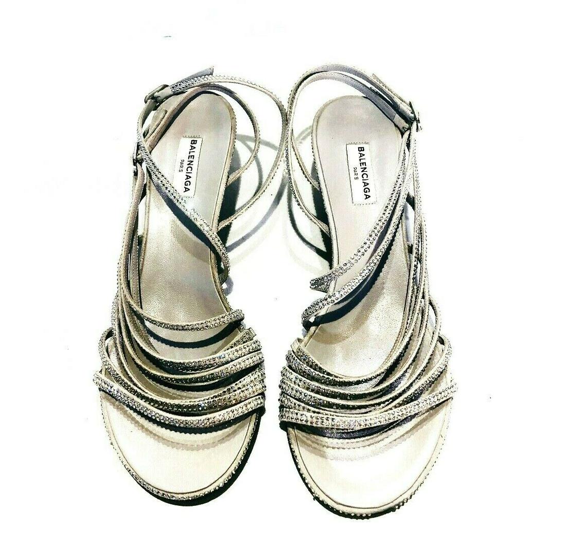 balenciaga crystal heels