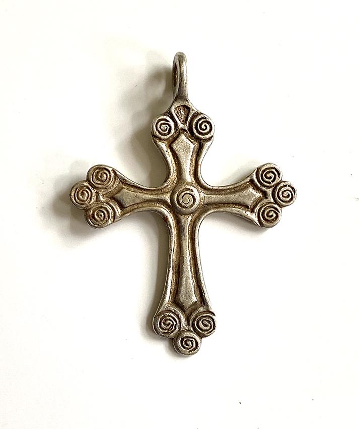 Byzantine Medieval Silver Cross, c.10th Century A.D. (1 of 4)