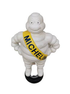 Michelin man - Advertising sculpture Michelin tyres: Title: Michelin man - Advertising sculpture Michelin tyresMaker: UnknownOrigin: FranceDate/Period: 1960-1990Materials:Cast ironDimensions:Height: 40 cm / 16 inchesDescription:This is a very cool