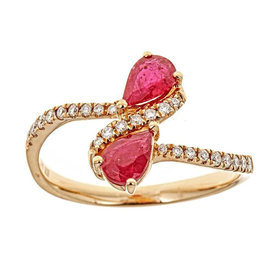 10K Yellow Gold Ruby & Diamond Ring (1 of 1)