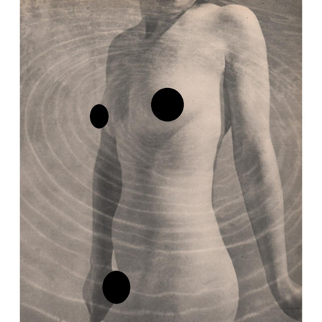 PIERRE BOUCHER - Nude with superimposed waves: Artist: PIERRE BOUCHER Print Title: Nude with superimposed waves Medium: Sheet-fed Gravure Printing Date: 1930's Printed in France Image size approx. 7.5 x 6.5 inches Pierre Boucher (1908-2000) was a 