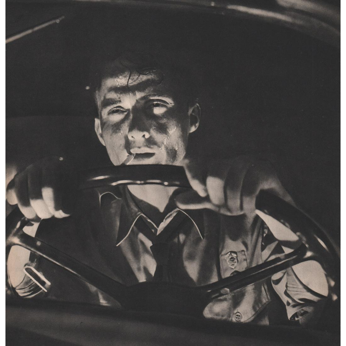 STEPHEN DEUTCH - Night Drive: Artist: STEPHEN DEUTCH Print Title: Night Drive Medium: Sheet-fed Gravure Printing Date: 1940's Printed in France Image Size: 9.5 X 9 inches Stephen Deutch is one of the few photographers who succeede