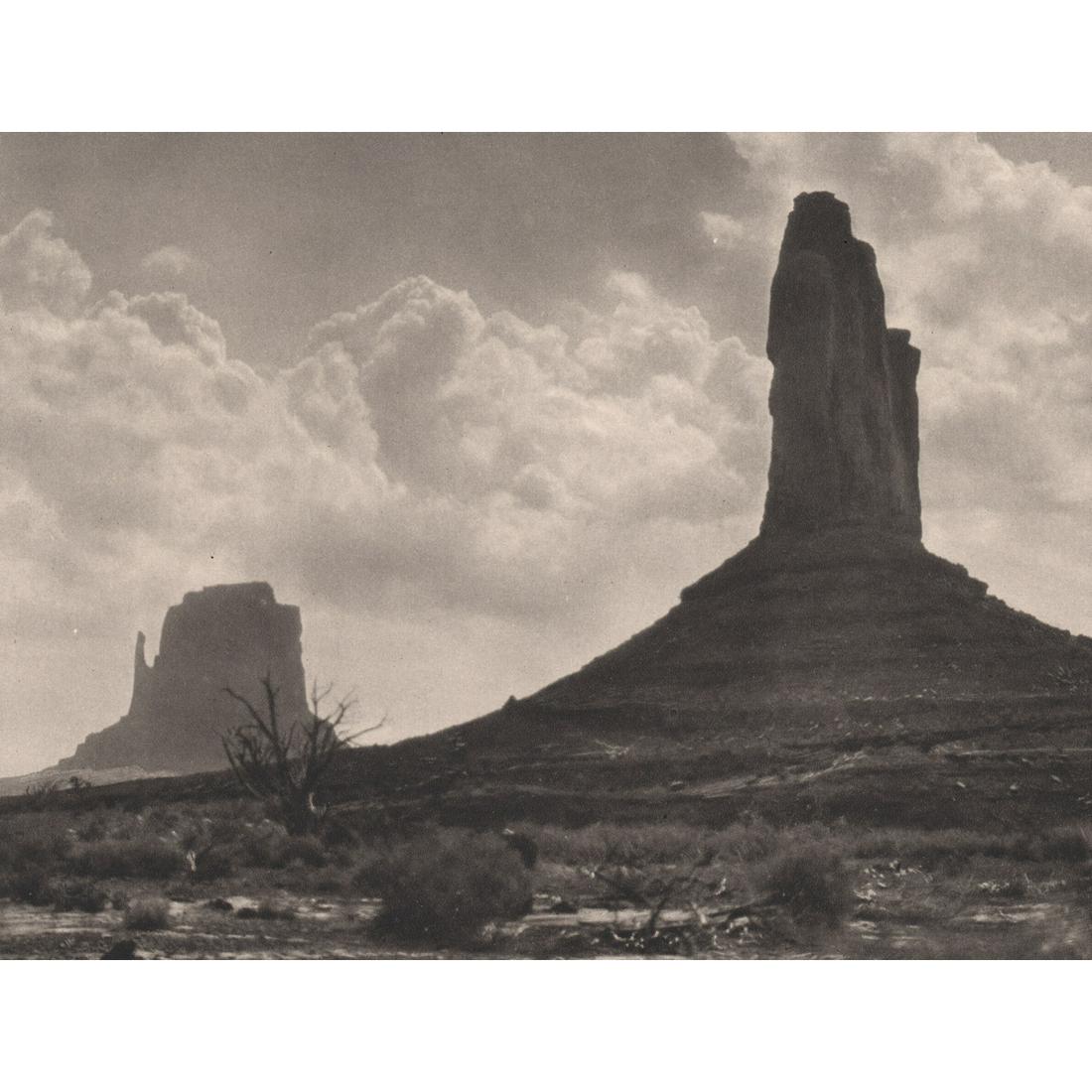 E.O. HOPPE - Monument Valley, Arizona: Artist: E.O. HOPPE Print Title: Monument Valley, Arizona Medium: Sheet-fed Gravure Printing Date: 1920's Printed in Germany Image Size approx: 6 X 8 inches Emil Otto Hoppe (1878-1972) was a German-bo