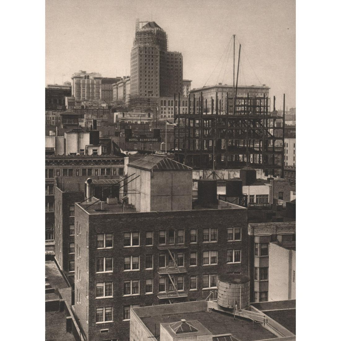 E.O. HOPPE - Nob Hill, San Francisco: Artist: E.O. HOPPE Print Title: Nob Hill, San Francisco Medium: Sheet-fed Gravure Printing Date: 1920's Printed in Germany Image Size approx: 8.5 X 6 inches Emil Otto Hoppe (1878-1972) was a German-b