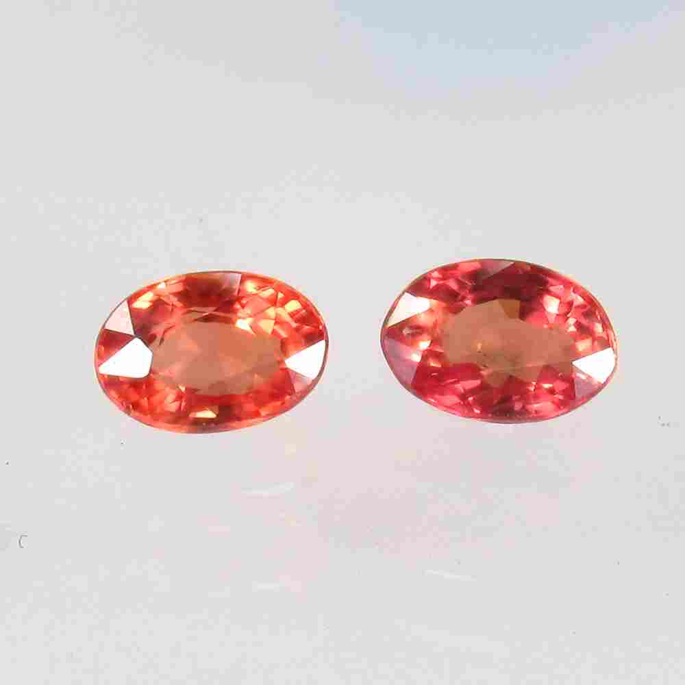 1.48 Ctw Natural Orange Sapphire Oval Pair (1 of 2)